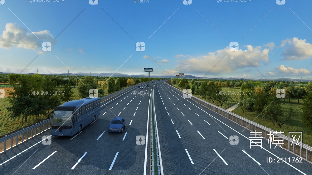 高速施工动画 道路施工 修路 高速路 麦田 公路 高速施工 柏油马路 铺路 田野 高速公路修路3D模型下载【ID:2111762】