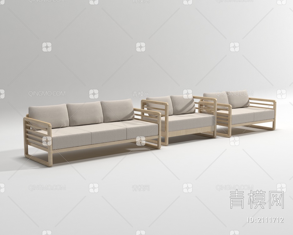 沙发 多人沙发 组合沙发 休闲沙发3D模型下载【ID:2111712】