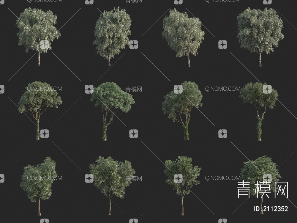 树 行道树 鸟瞰树 树3D模型下载【ID:2112352】