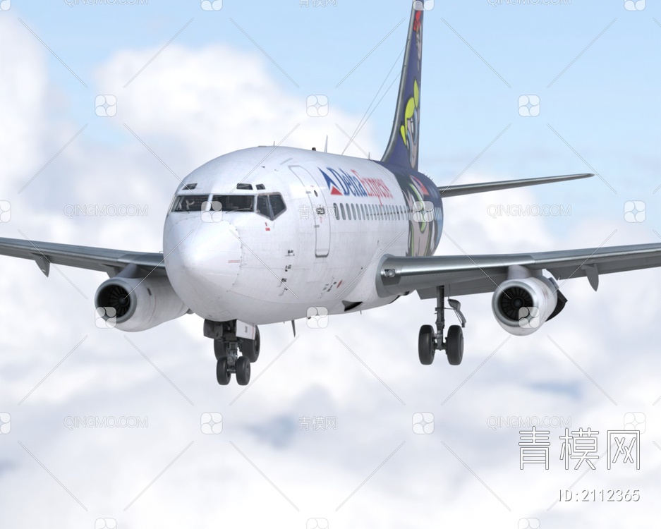 波音737200客机民航飞机带驾驶室乘客舱7种涂装3D模型下载【ID:2112365】