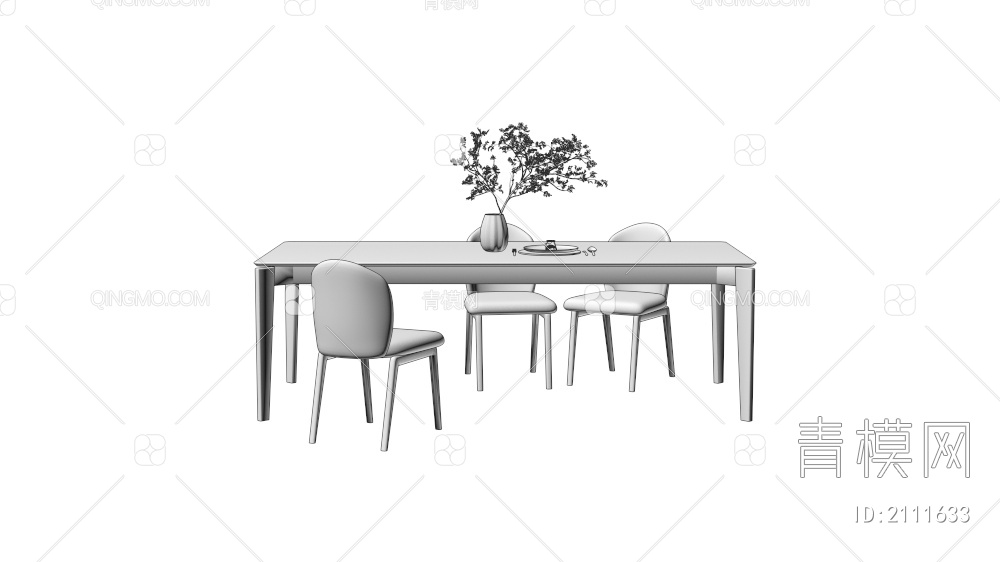 餐桌椅3D模型下载【ID:2111633】