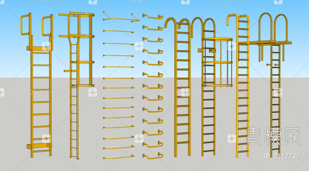 外挂楼梯SU模型下载【ID:2112737】