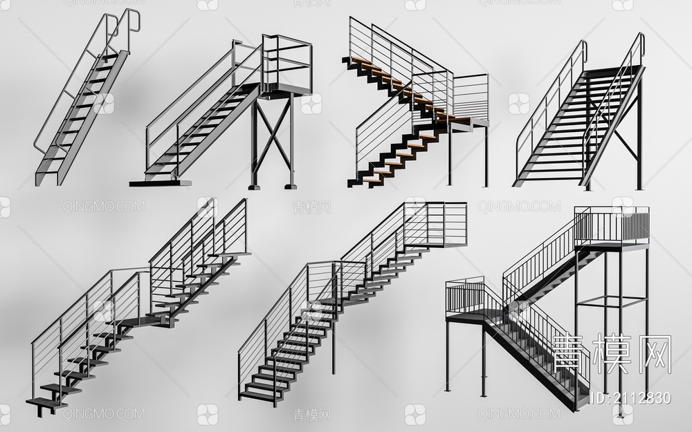户外楼梯SU模型下载【ID:2112830】