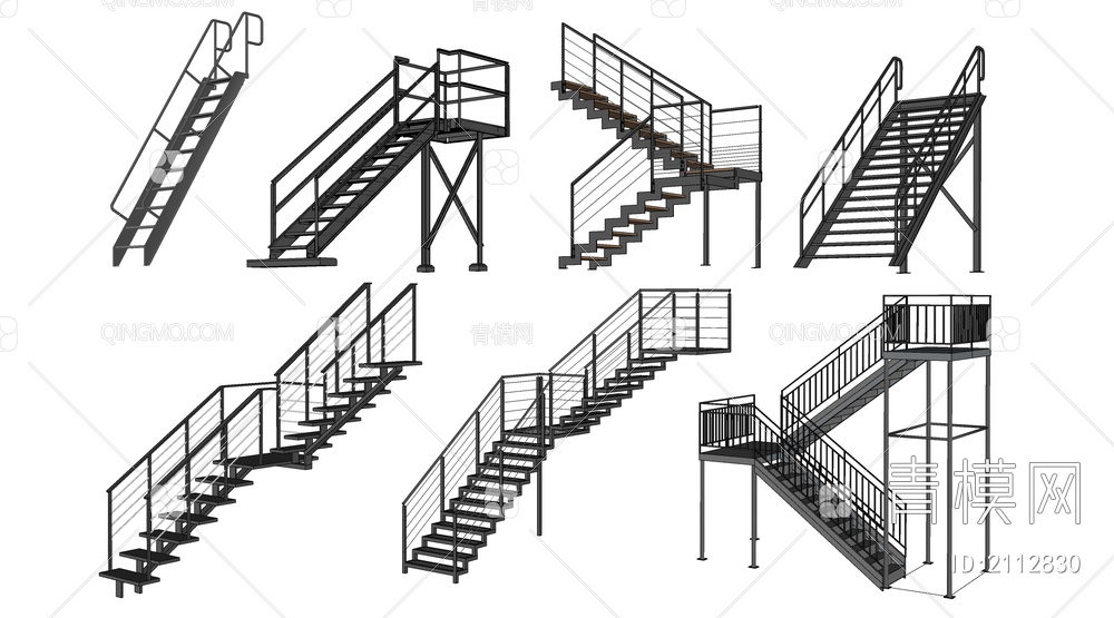 户外楼梯SU模型下载【ID:2112830】