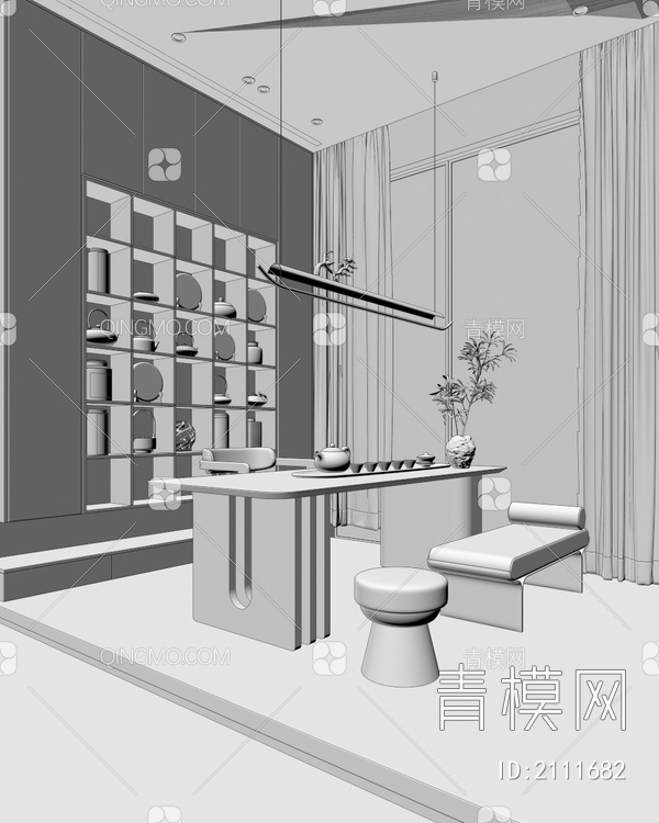 茶室  品茶区   茶室3D模型下载【ID:2111682】
