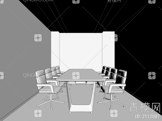 办公会议室3D模型下载【ID:2112087】