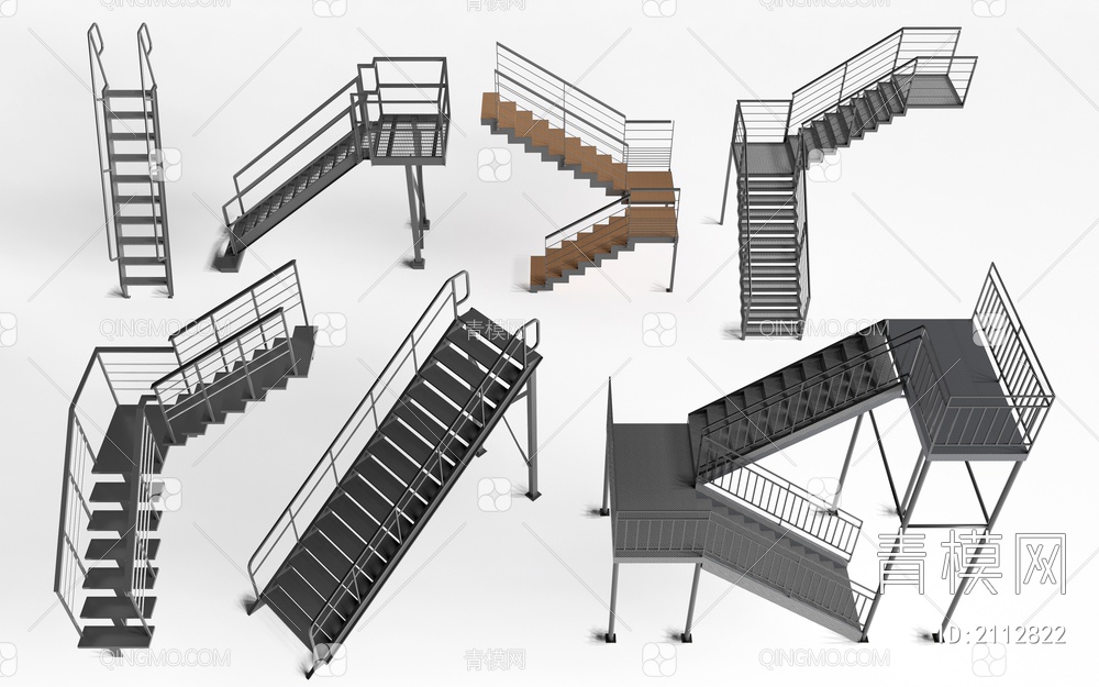 户外楼梯SU模型下载【ID:2112822】