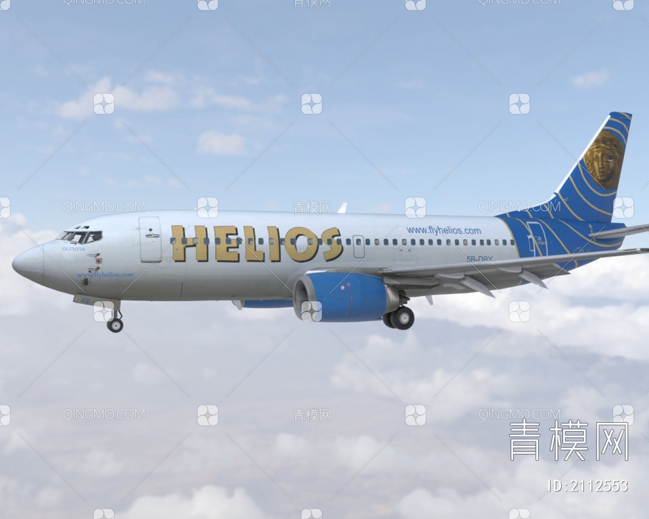 波音737300客机民航飞机带驾驶室24种涂装3D模型下载【ID:2112553】