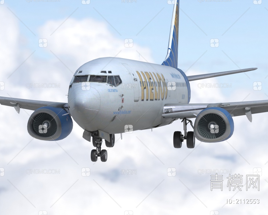 波音737300客机民航飞机带驾驶室24种涂装3D模型下载【ID:2112553】