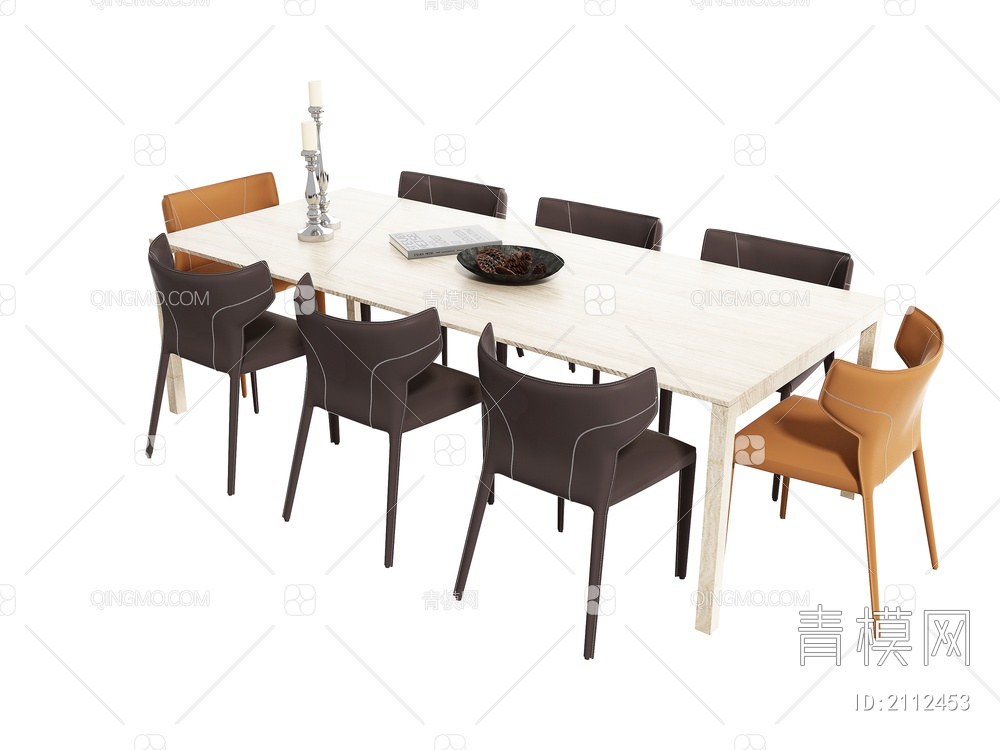 餐桌椅组合3D模型下载【ID:2112453】