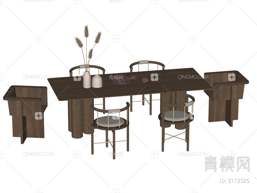 餐桌椅SU模型下载【ID:2112325】