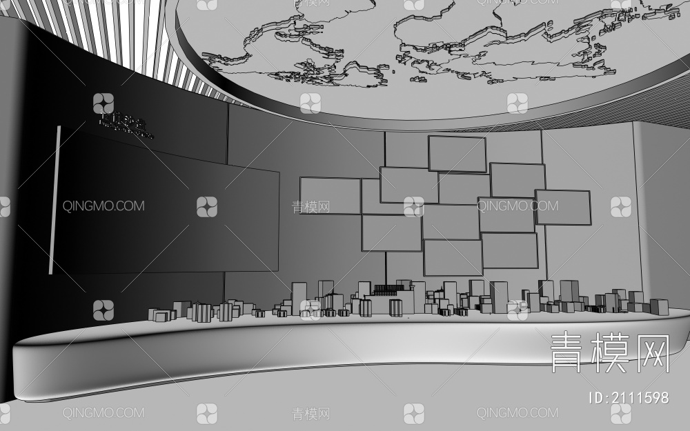 科技展厅 数字沙盘 互动触摸屏 地图3D模型下载【ID:2111598】