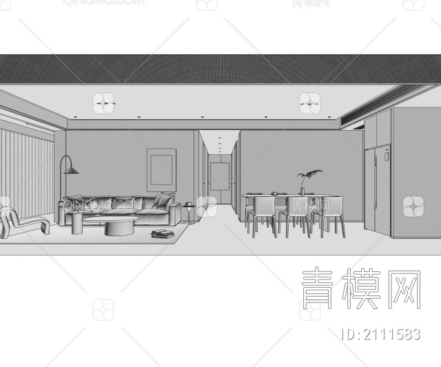 客餐厅3D模型下载【ID:2111583】