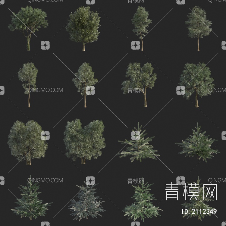 树 行道树 鸟瞰树 树 景观树 小松树3D模型下载【ID:2112349】