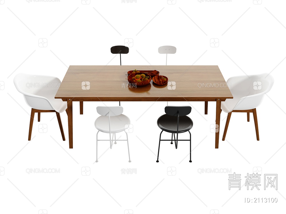 餐桌椅组合3D模型下载【ID:2113100】