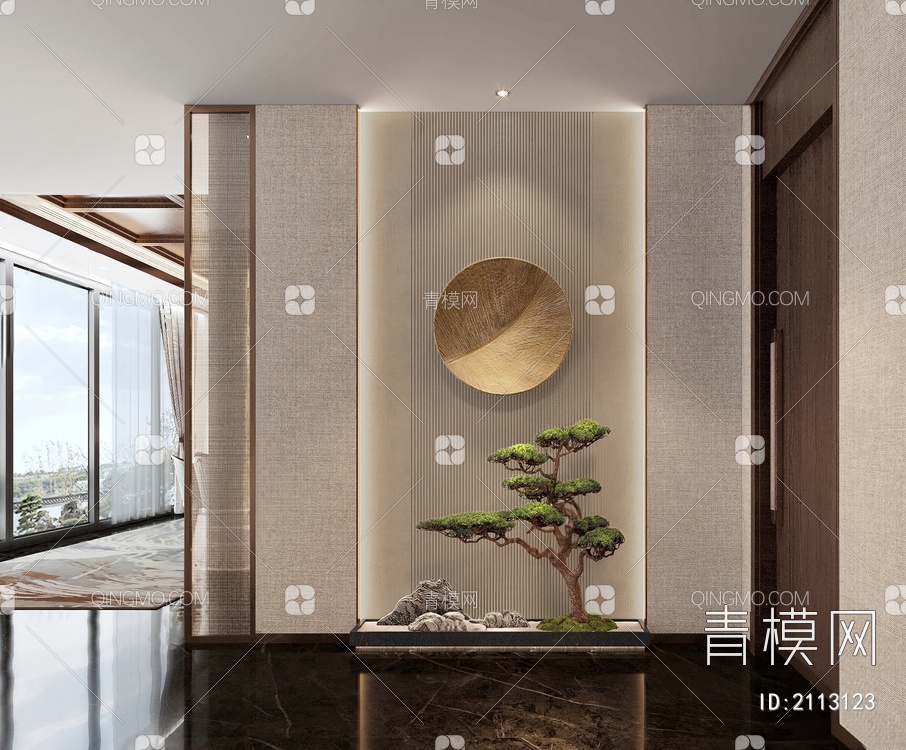 景观造景 玄关3D模型下载【ID:2113123】