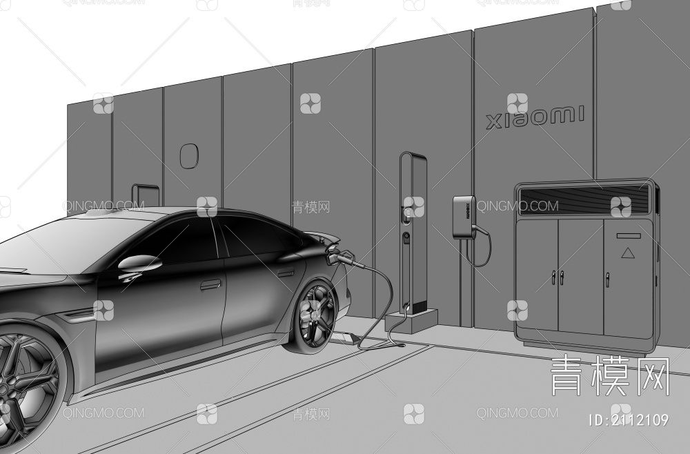 小米汽车 超级充电桩 新能源充电桩3D模型下载【ID:2112109】