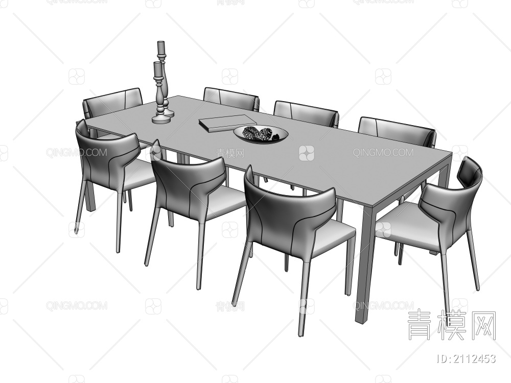 餐桌椅组合3D模型下载【ID:2112453】