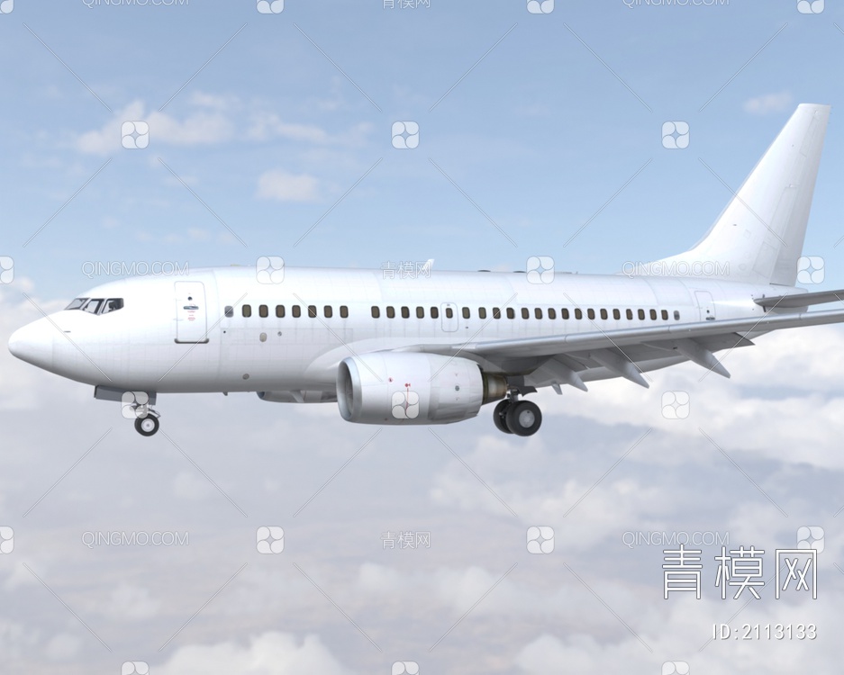 波音737600客机民航飞机带驾驶室10套涂装3D模型下载【ID:2113133】