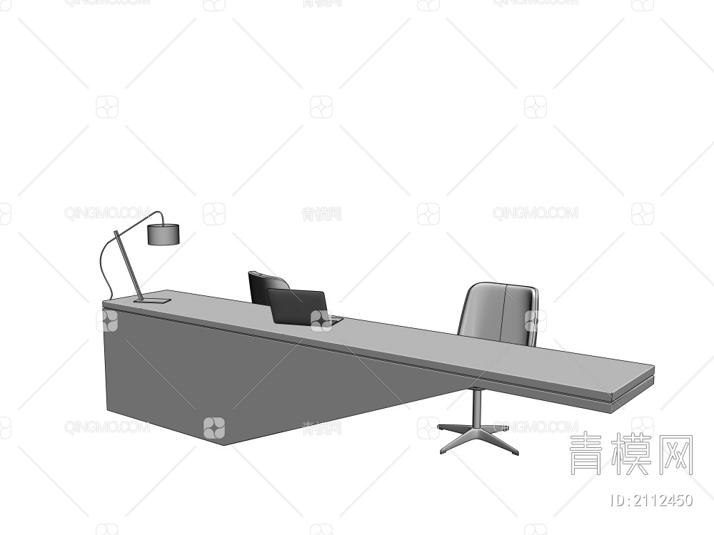 办公桌椅组合前台3D模型下载【ID:2112450】