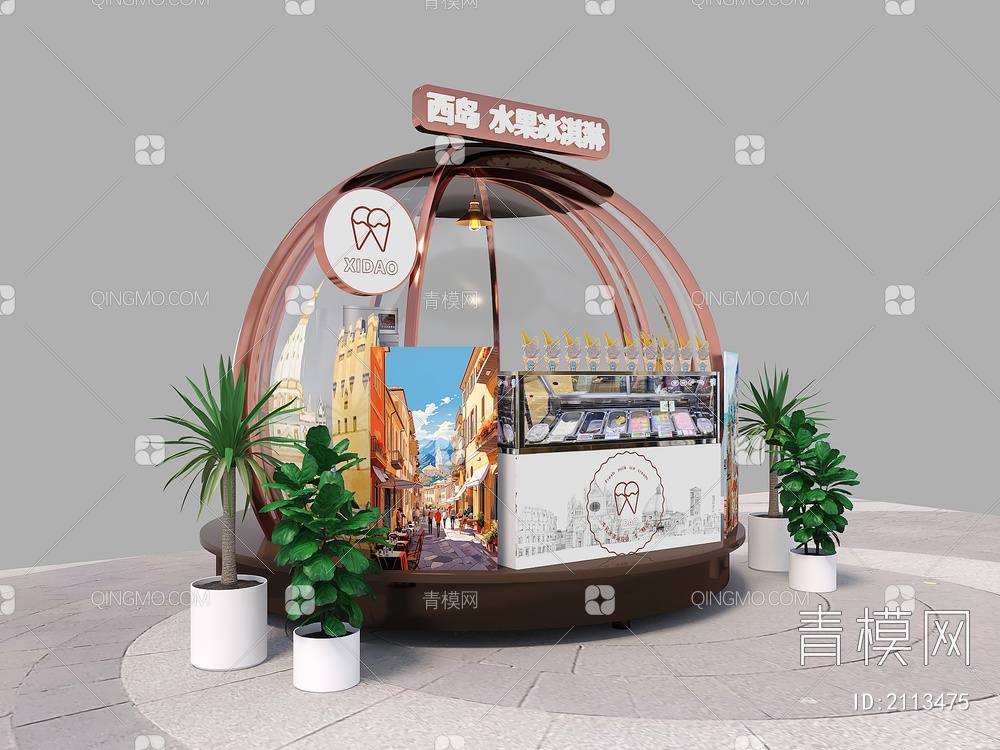 冰淇淋摊位3D模型下载【ID:2113475】