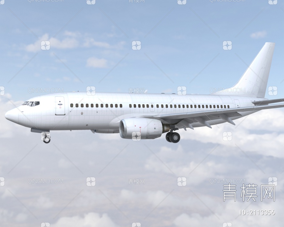 波音737700客机民航飞机带驾驶室10套涂装3D模型下载【ID:2113356】