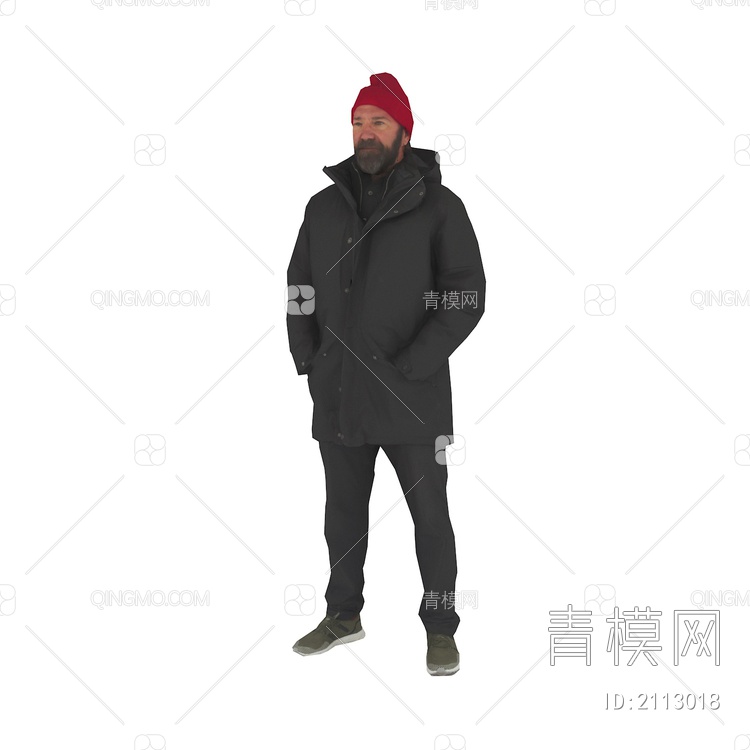 站立的外国男人 穿着秋冬服装3D模型下载【ID:2113018】