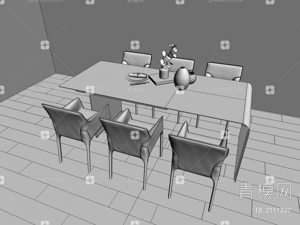 餐桌椅组合3D模型下载【ID:2111337】