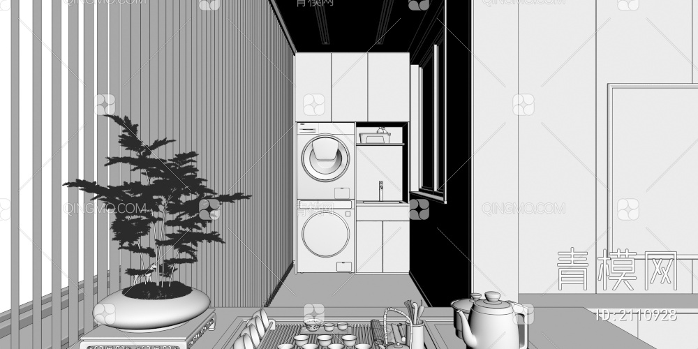 洗衣阳台3D模型下载【ID:2110928】