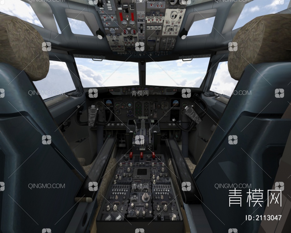 波音737500客机民航飞机带驾驶室24种涂装3D模型下载【ID:2113047】
