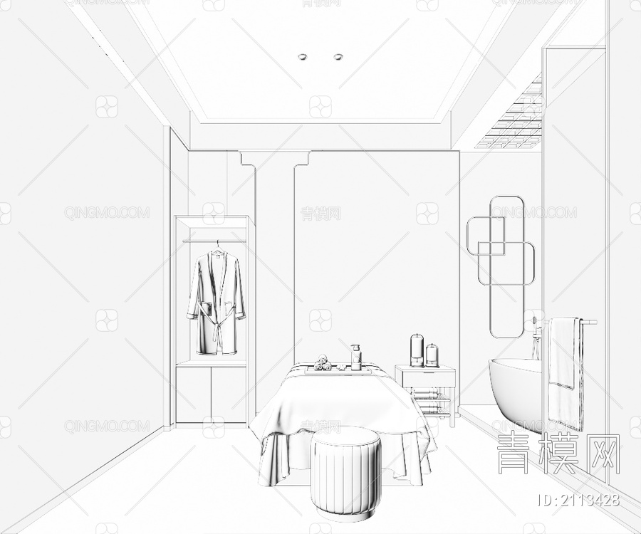 洗浴中心3D模型下载【ID:2113428】