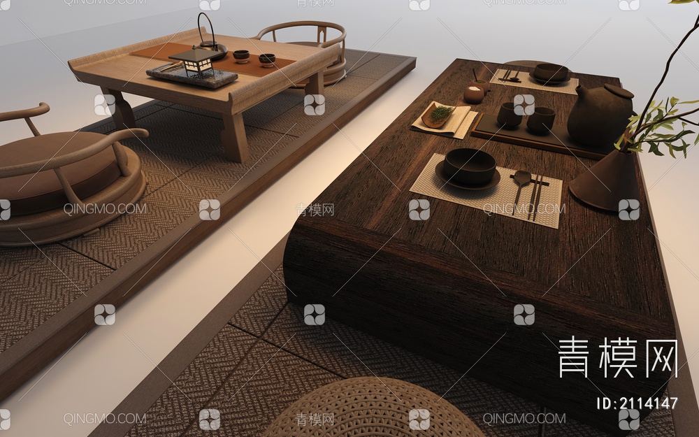 茶桌椅3D模型下载【ID:2114147】