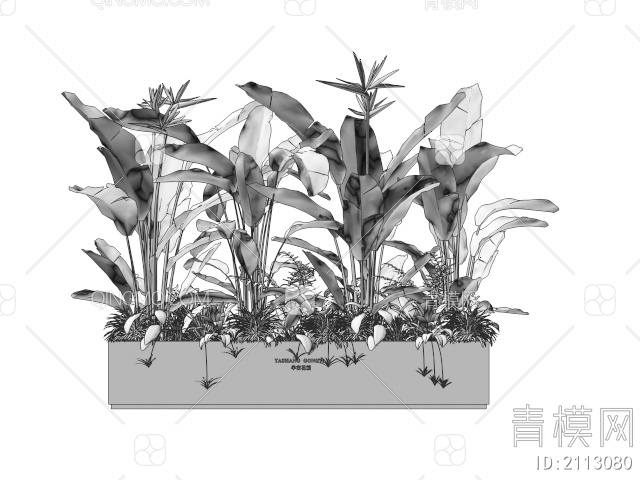 植物 花箱 绿植 盆栽 植物组合 天堂鸟3D模型下载【ID:2113080】