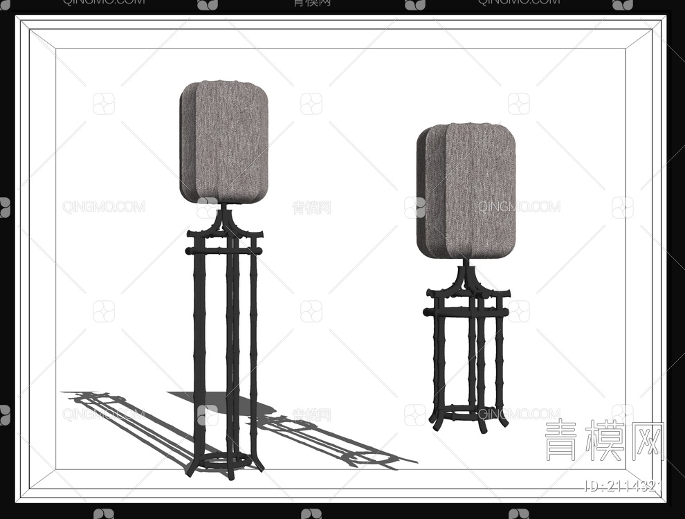 竹子落地灯SU模型下载【ID:2114321】