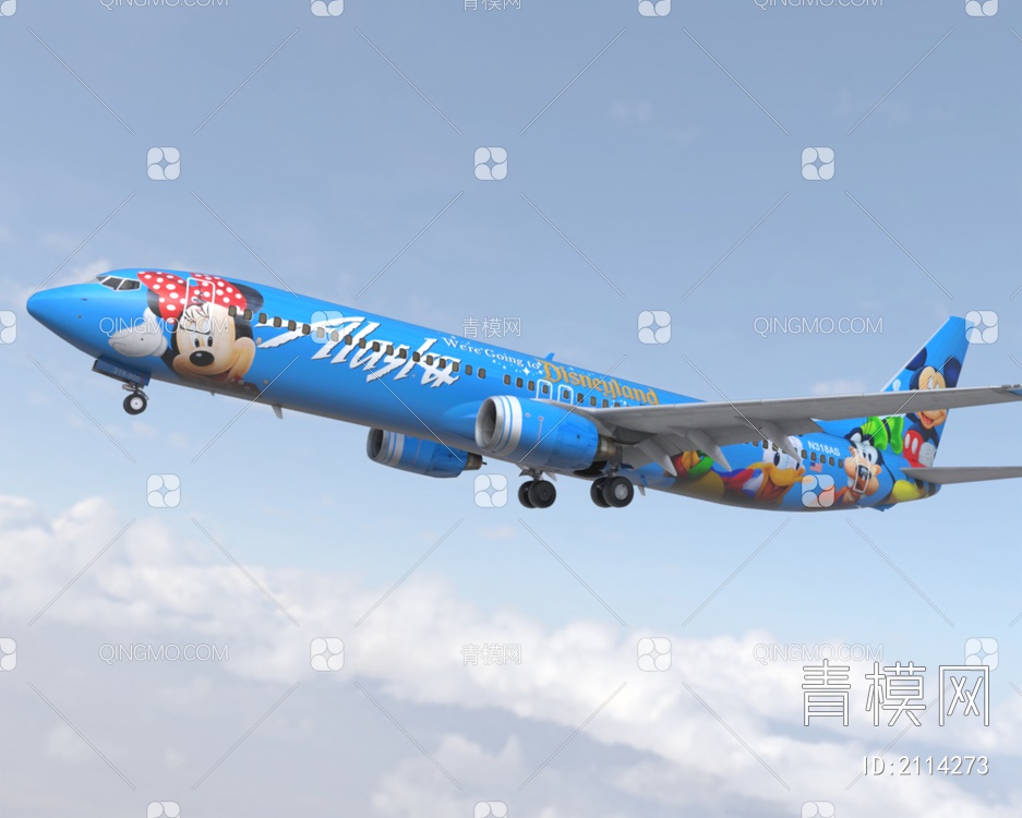 波音737900客机民航飞机带驾驶室10套涂装3D模型下载【ID:2114273】
