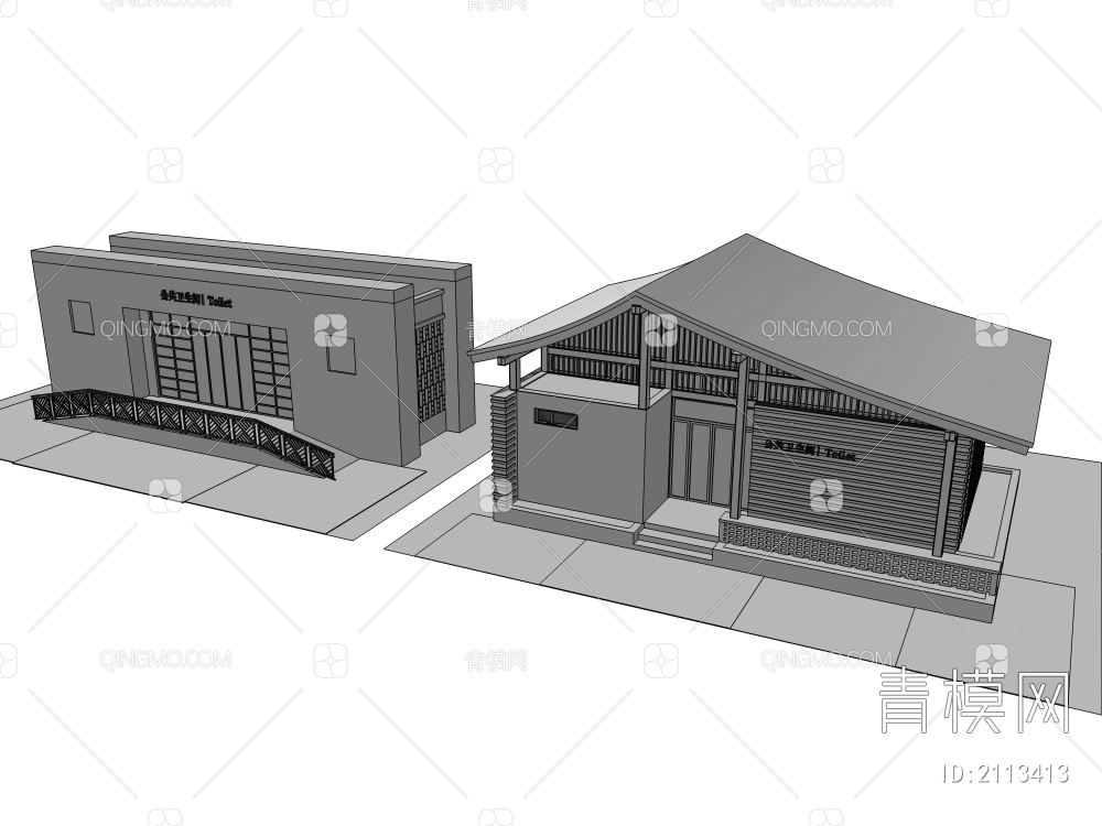 公共卫生间 公厕3D模型下载【ID:2113413】