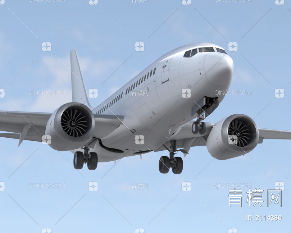 波音737max7客机民航飞机带驾驶室4套涂装3D模型下载【ID:2114380】