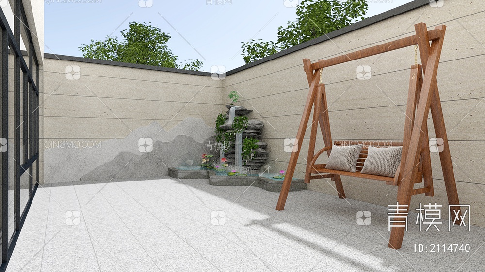 院子 小院 庭院3D模型下载【ID:2114740】