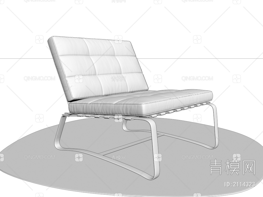 布艺金属单椅 休闲椅3D模型下载【ID:2114323】