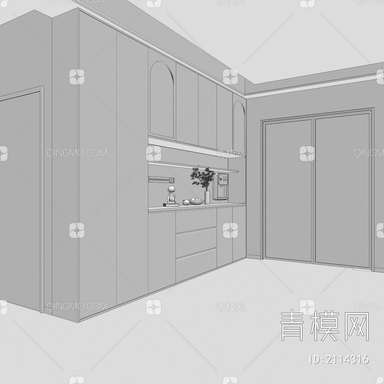 餐边柜 酒柜3D模型下载【ID:2114316】