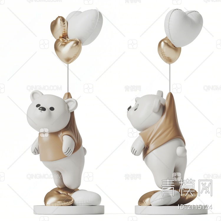 气球小熊雕塑装置3D模型下载【ID:2115124】