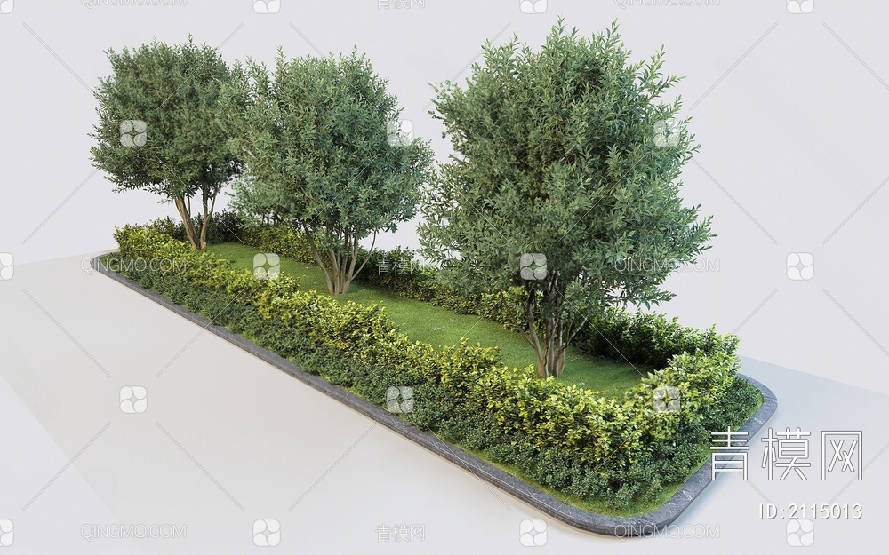 植物堆 灌木球 绿篱 景观植物3D模型下载【ID:2115013】