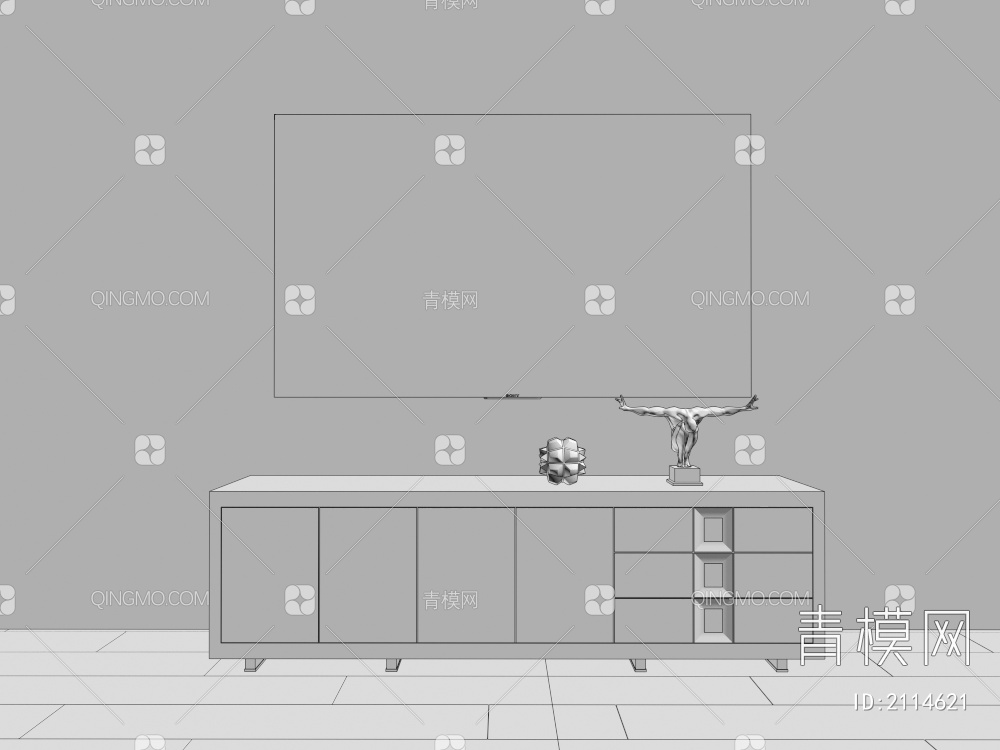 电视柜3D模型下载【ID:2114621】