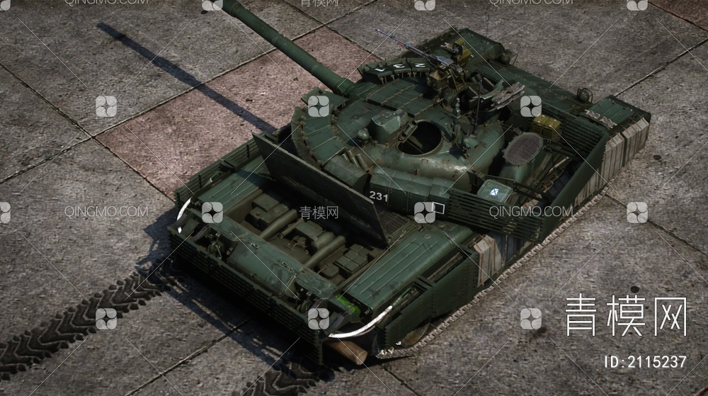 T80BVM坦克车3D模型下载【ID:2115237】