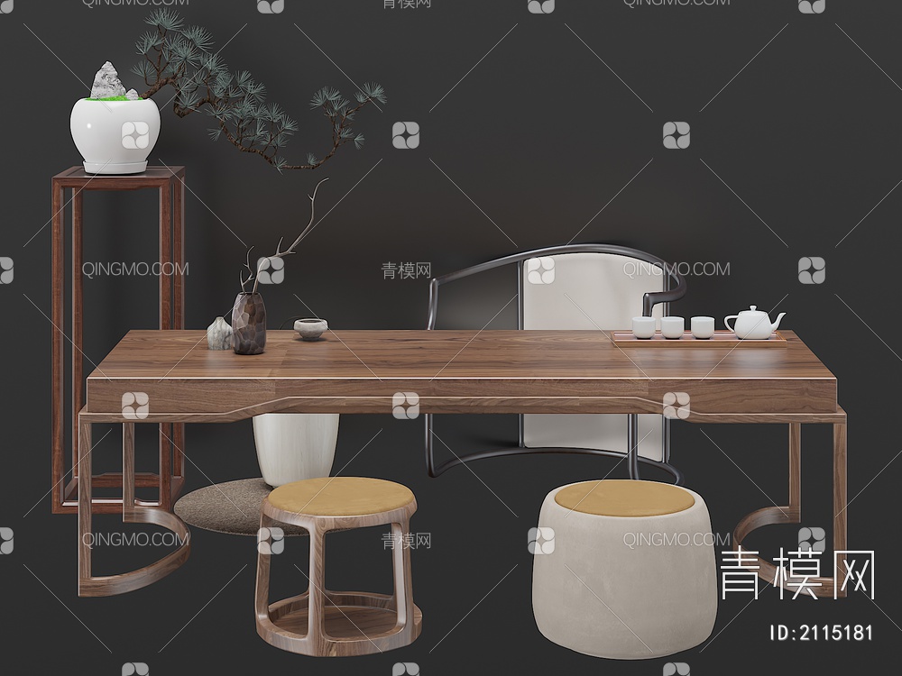 家具 茶台3D模型下载【ID:2115181】