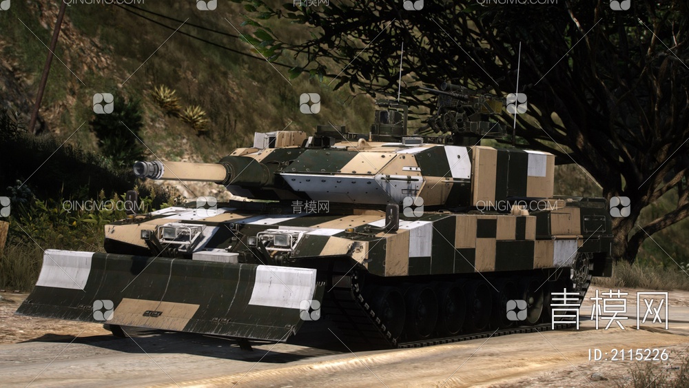 德国豹2PSO坦克车3D模型下载【ID:2115226】