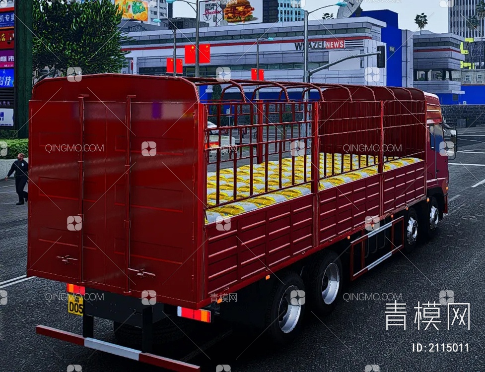东风高栏前四后八整体货车3D模型下载【ID:2115011】