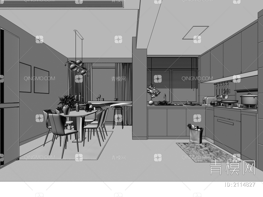 厨房3D模型下载【ID:2114827】