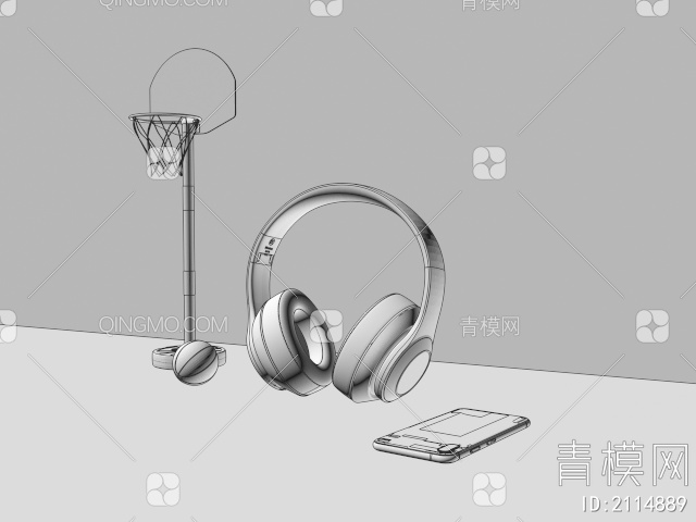 陈设 玩具篮球架耳机3D模型下载【ID:2114889】