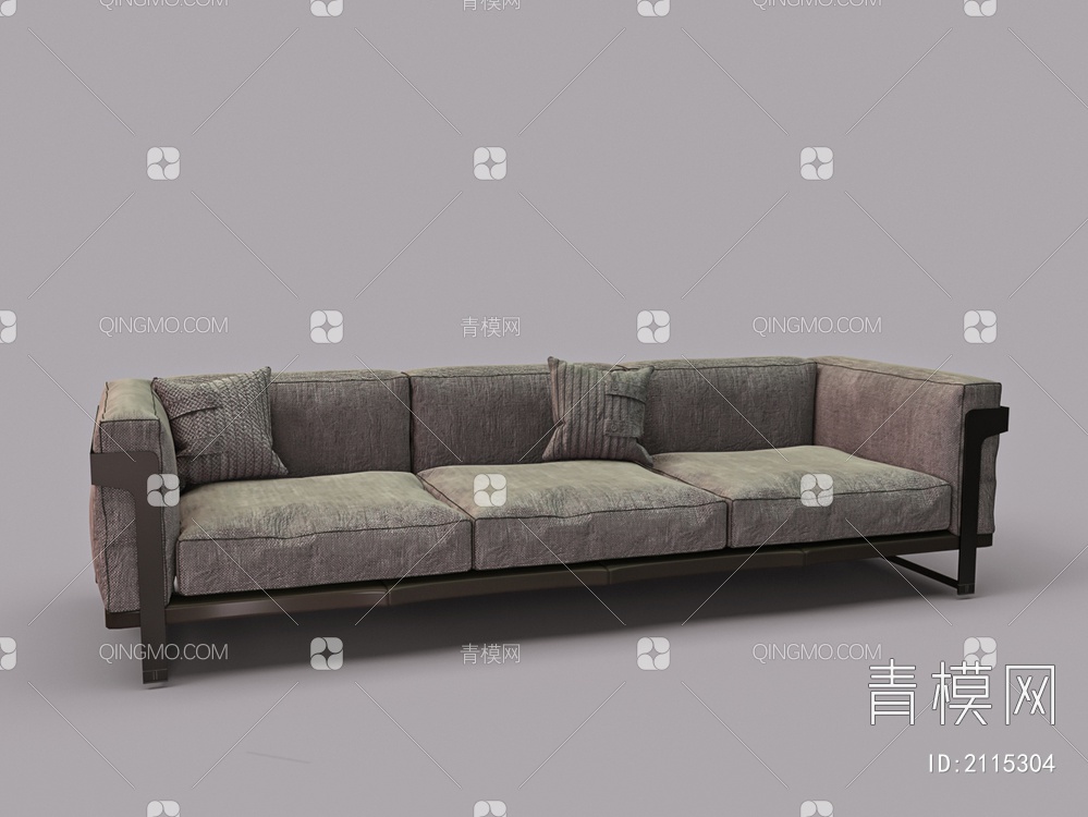 布艺金属框竹节底座沙发3D模型下载【ID:2115304】